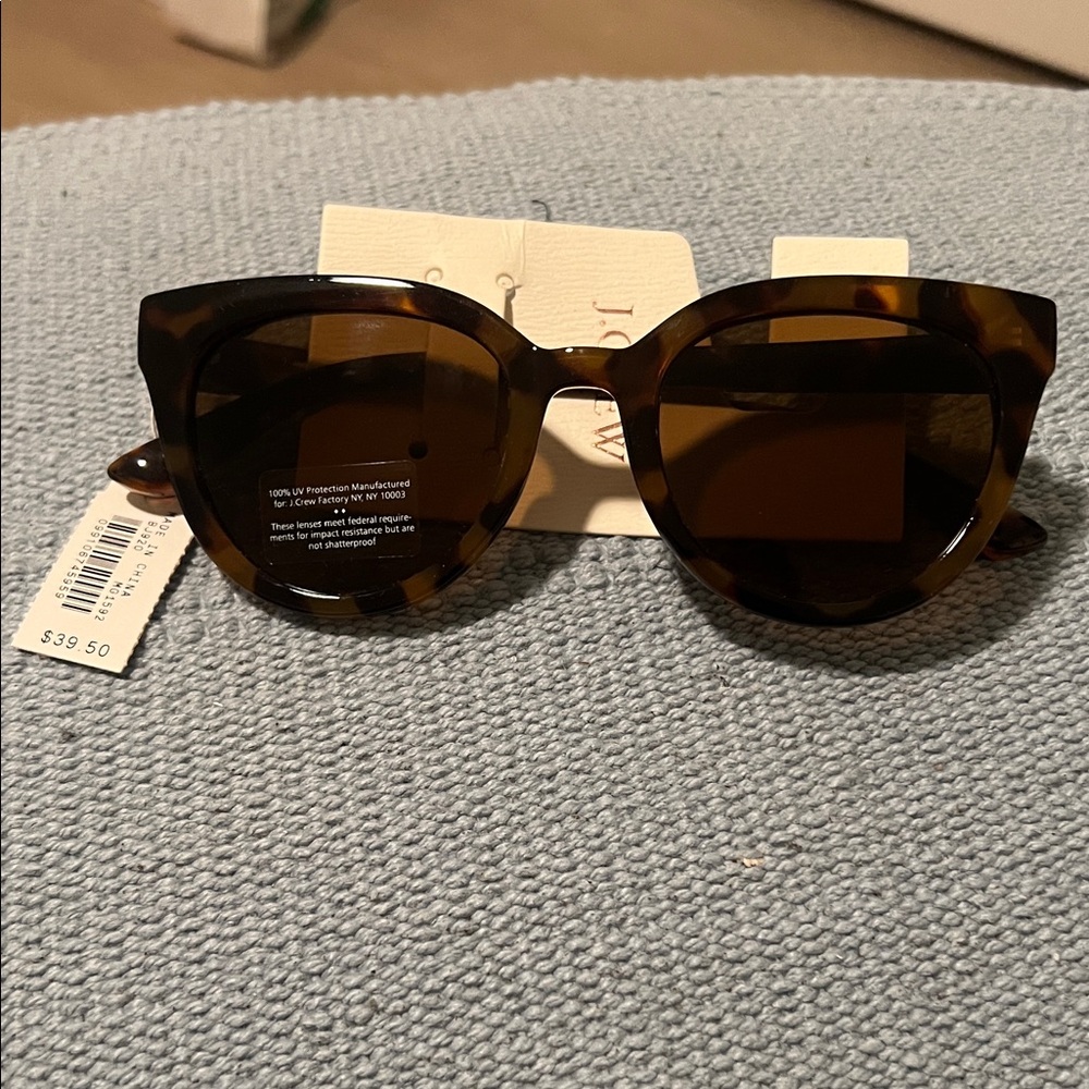 J. Crew Tortoiseshell Round Sunglasses - Brown Lenses